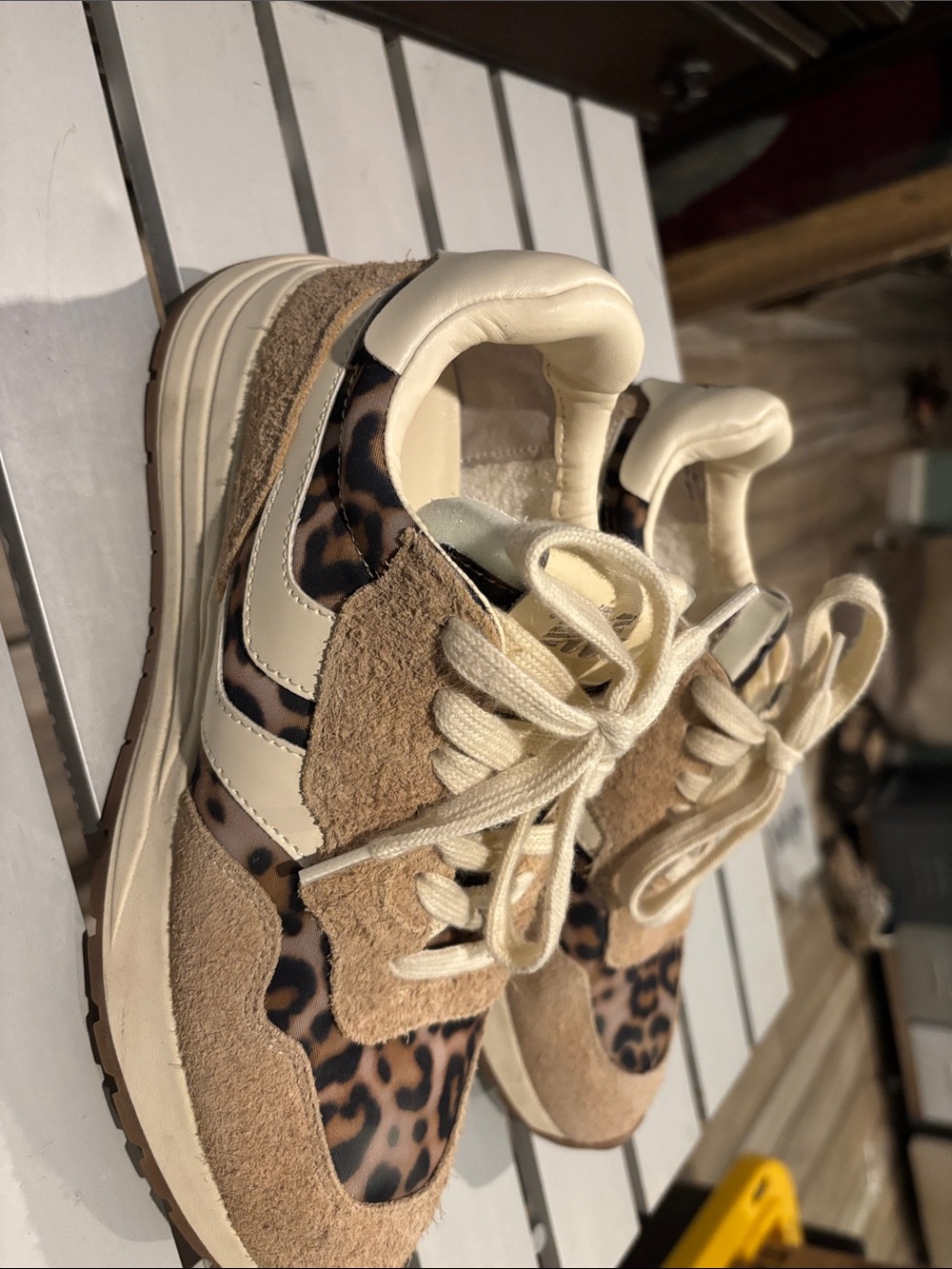 Steve Madden Leopard Print Tan and Cream Women's Sneakers